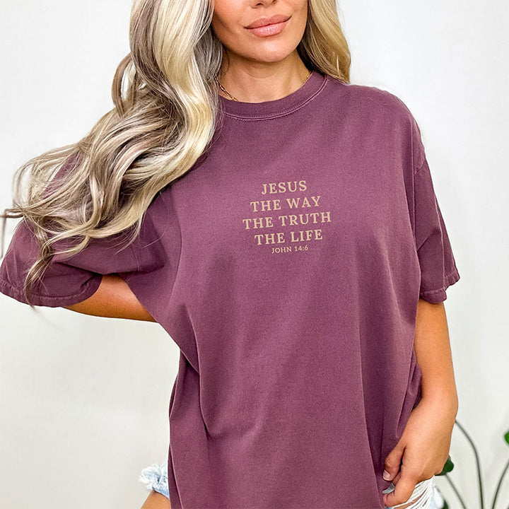 Christianartworkshop Jesus is The Way The Truth The Life - John 14:6 Colorful T-Shirt