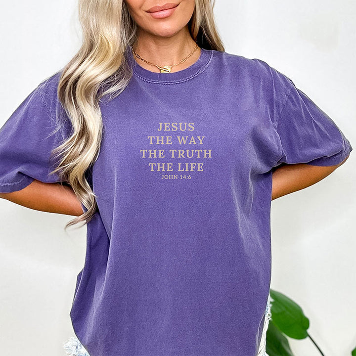 Christianartworkshop Jesus is The Way The Truth The Life - John 14:6 Colorful T-Shirt