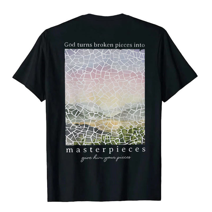 Christianartworkshop God Turns Broken Pieces into Masterpieces T-Shirt - image 4