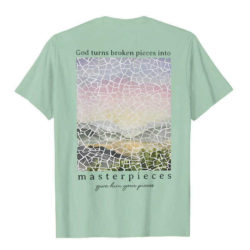 Christianartworkshop God Turns Broken Pieces into Masterpieces T-Shirt - image 17