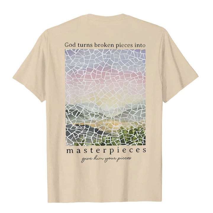 Christianartworkshop God Turns Broken Pieces into Masterpieces T-Shirt - image 8