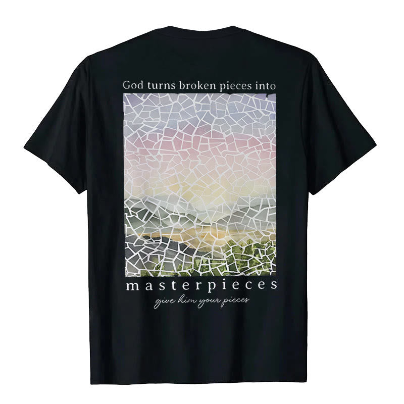 Christianartworkshop God Turns Broken Pieces into Masterpieces T-Shirt - image 5