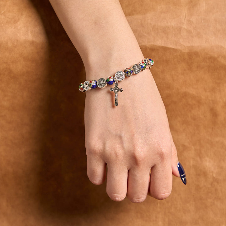 Christianartworkshop Handcrafted Blue Cloisonné Beads Divine Blessing Bracelet: A Symbol of Faith - image 3