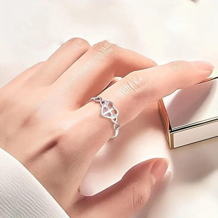 Christianartworkshop Heart Cross Faith - Bonded Ring: With God, All Things Are Possible - image 2