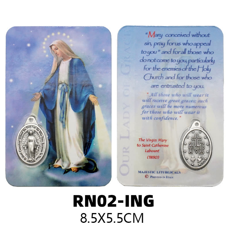 Christianartworkshop Our Lady & Jesus & Angels Paper Card: A Symbol of Holy Spirit and Power