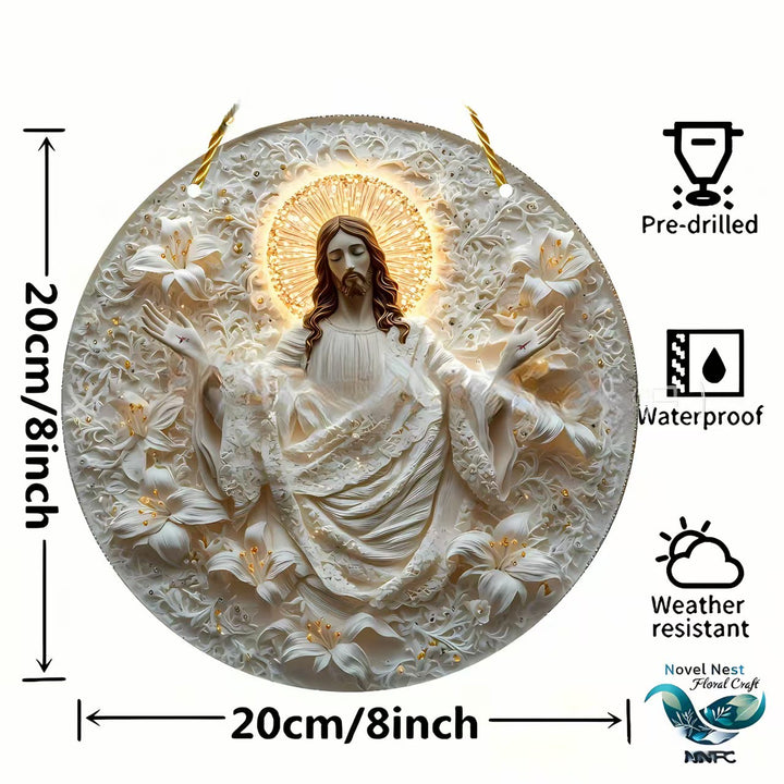 Christianartworkshop Jesus & Flower Round Hanging Ornaments: A Symbol of Divine Spirit