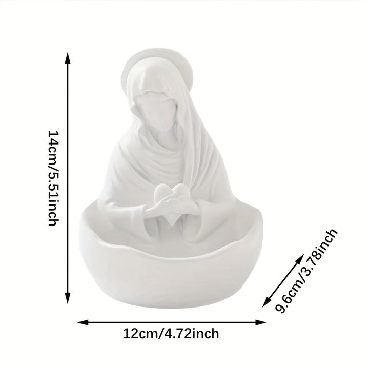 Christianartworkshop Our Lady White Resin Rosary Holder Container: Carrying the Beauty of Faith