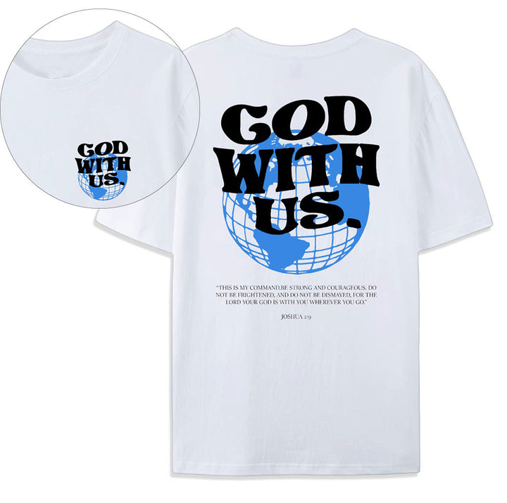 Christianartworkshop God With Us Cotton T-Shirt
