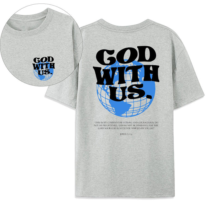 Christianartworkshop God With Us Cotton T-Shirt