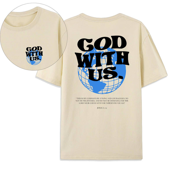 Christianartworkshop God With Us Cotton T-Shirt