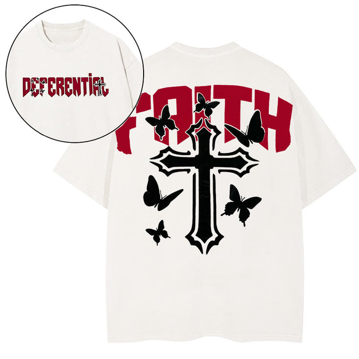 Christianartworkshop "FAITH" Short Sleeve T-shirt - White - 2XL - image 5