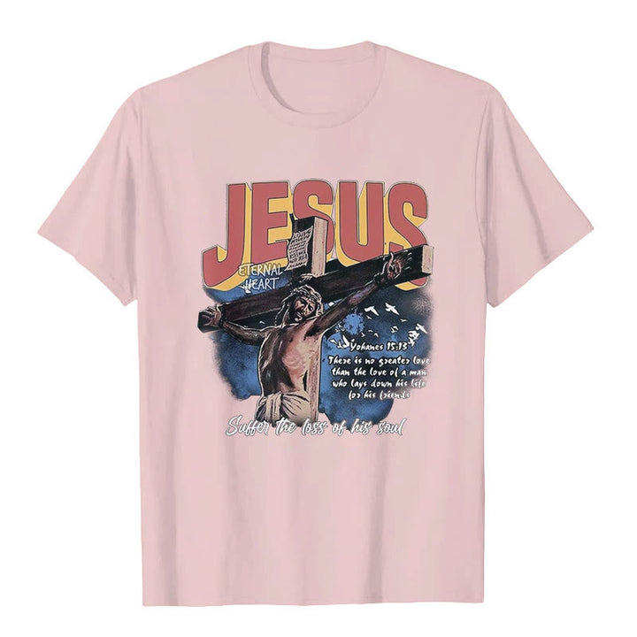 Christianartworkshop Jesus Short Sleeve T-shirt - Pink - 2XL - image 4