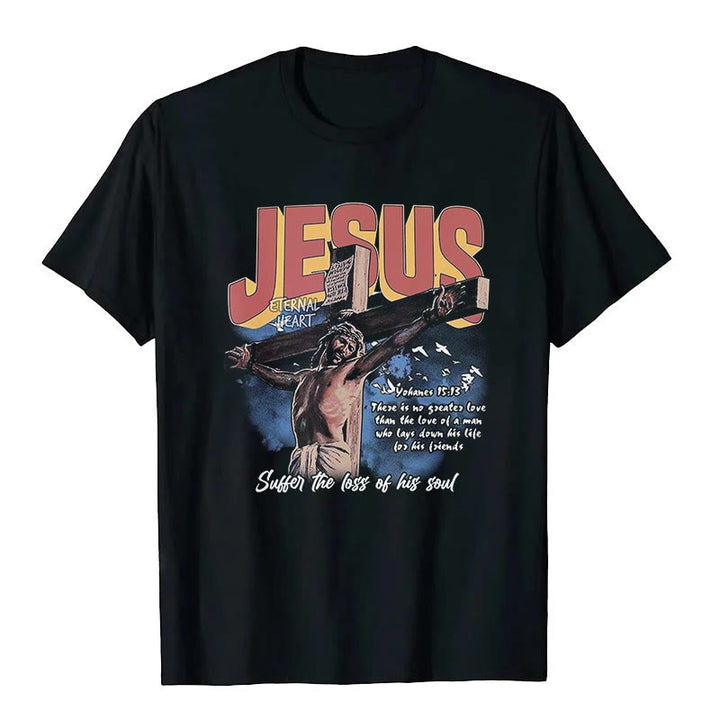 Christianartworkshop Jesus Short Sleeve T-shirt - Black - 2XL - image 1