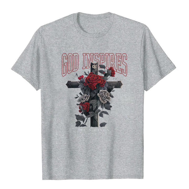 Christianartworkshop "GOD INSPIRES" T-shirt - Grey - 2XL - image 8
