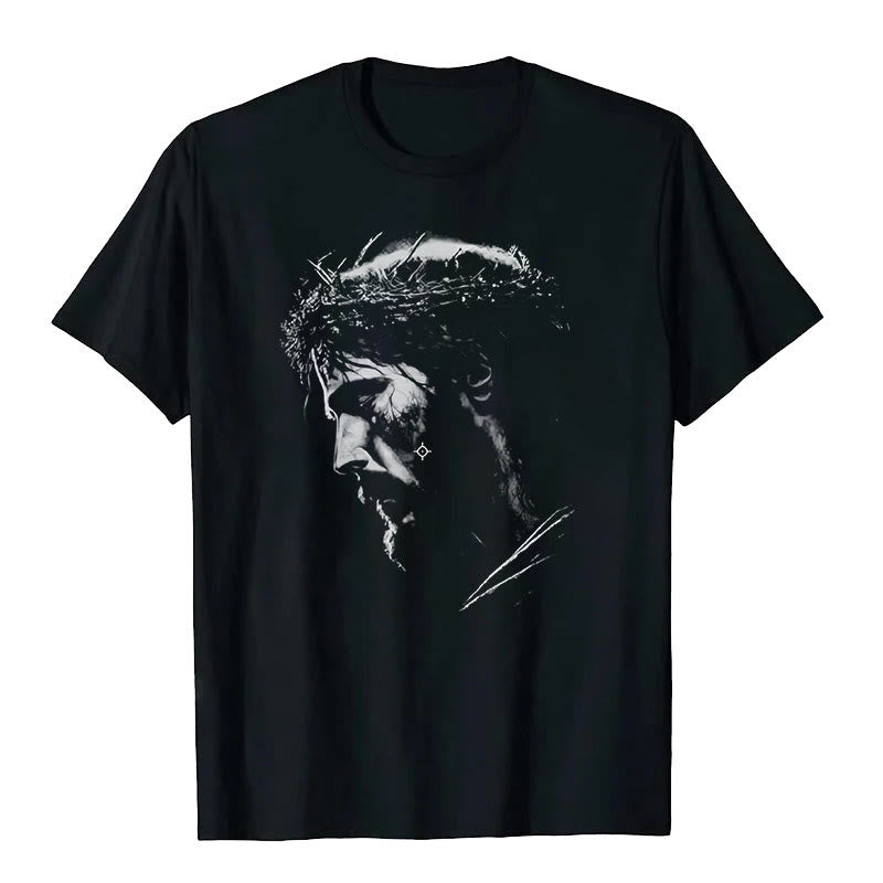 Christianartworkshop Jesus Crown of Thorns T-shirt - Black - 2XL - image 0