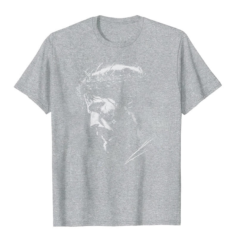 Christianartworkshop Jesus Crown of Thorns T-shirt - Grey - 2XL - image 2