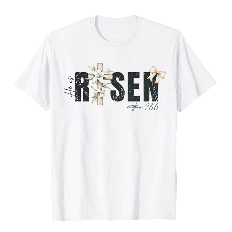 Christianartworkshop "He is RISEN" Short Sleeve T-shirt - White - 2XL - image 0