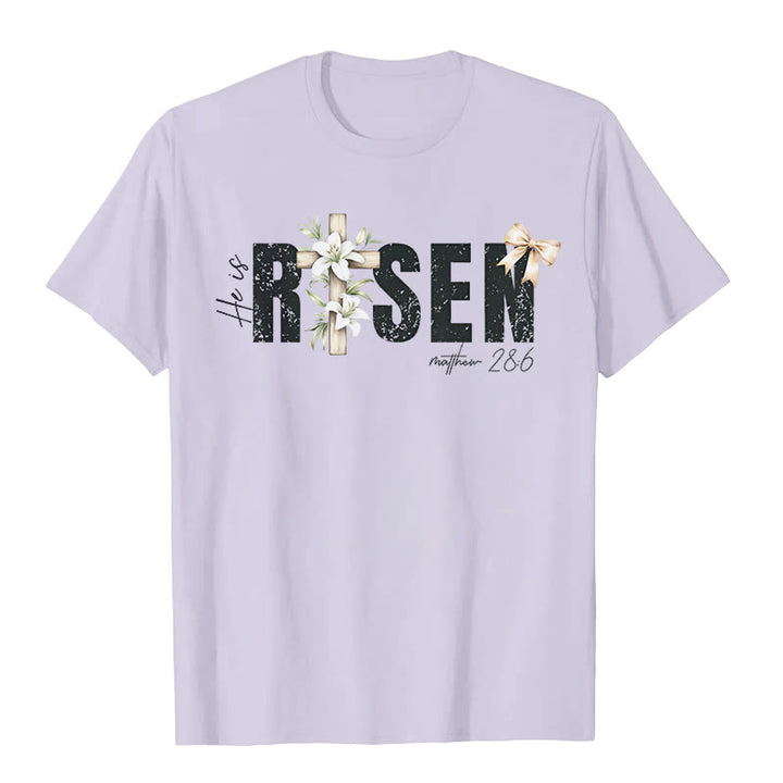 Christianartworkshop "He is RISEN" Short Sleeve T-shirt - Purple - 2XL - image 9
