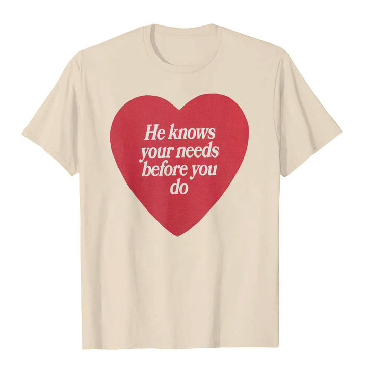 Christianartworkshop "He knows your needs before you do" T-shirt - Beige - 2XL - image 5