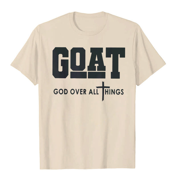 Christianartworkshop "GOD OVER ALL THINGS" T-shirt - Beige - 2XL - image 5