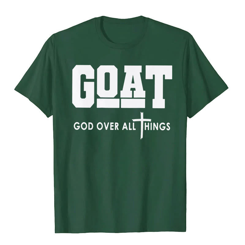 Christianartworkshop "GOD OVER ALL THINGS" T-shirt - Dark Green - 2XL - image 9