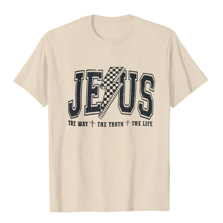 Christianartworkshop "JESUS THE WAY + THE TRUTH + THE LIFE" T-shirt - Beige - 2XL - image 2