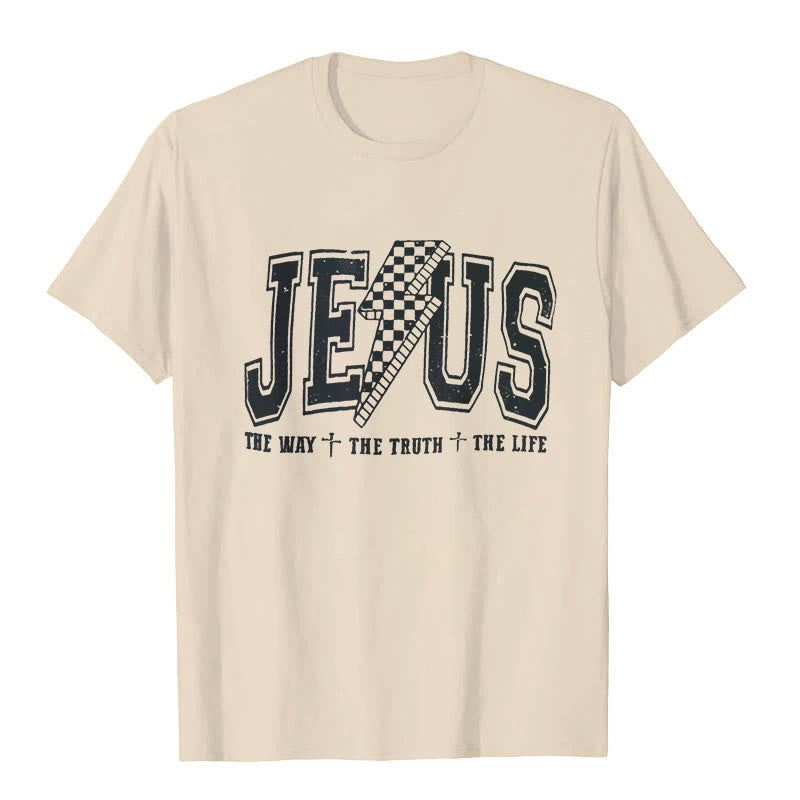 Christianartworkshop "JESUS THE WAY + THE TRUTH + THE LIFE" T-shirt - Beige - 2XL - image 2