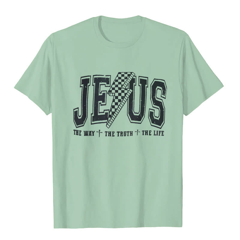 Christianartworkshop "JESUS THE WAY + THE TRUTH + THE LIFE" T-shirt - Light Green - 2XL - image 5