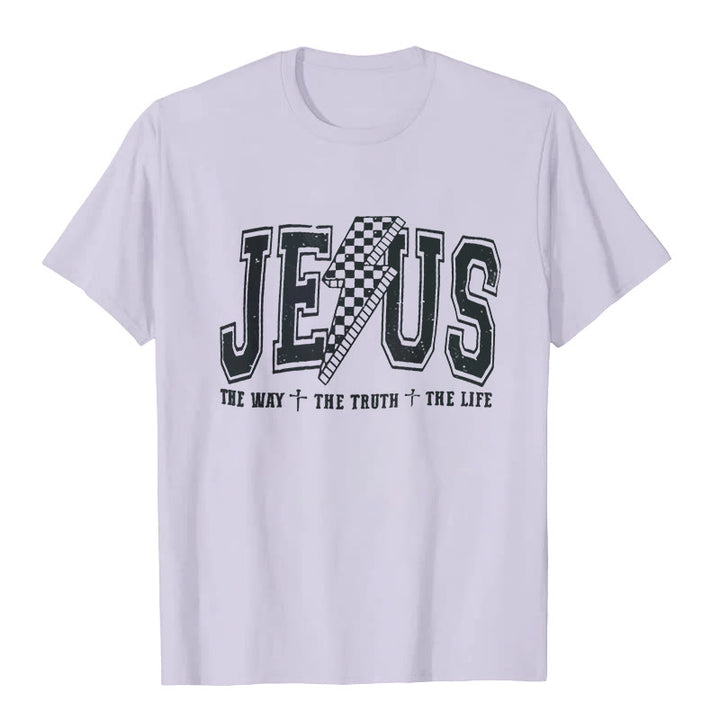 Christianartworkshop "JESUS THE WAY + THE TRUTH + THE LIFE" T-shirt - Purple - 2XL - image 7