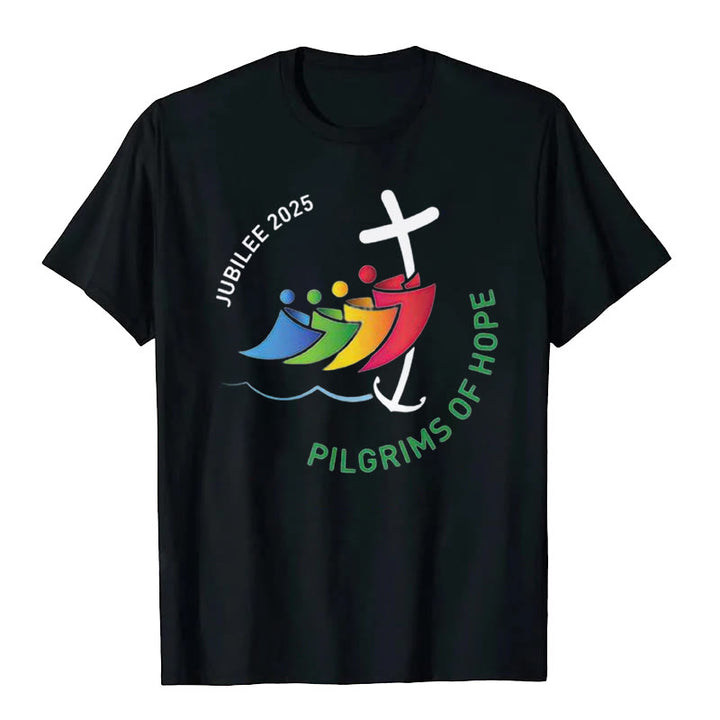 Christianartworkshop Jubilee 2025 - Pilgrims of Hope T-Shirt - Black - 2XL - image 1