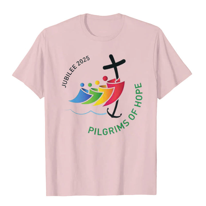 Christianartworkshop Jubilee 2025 - Pilgrims of Hope T-Shirt - Pink - 2XL - image 4