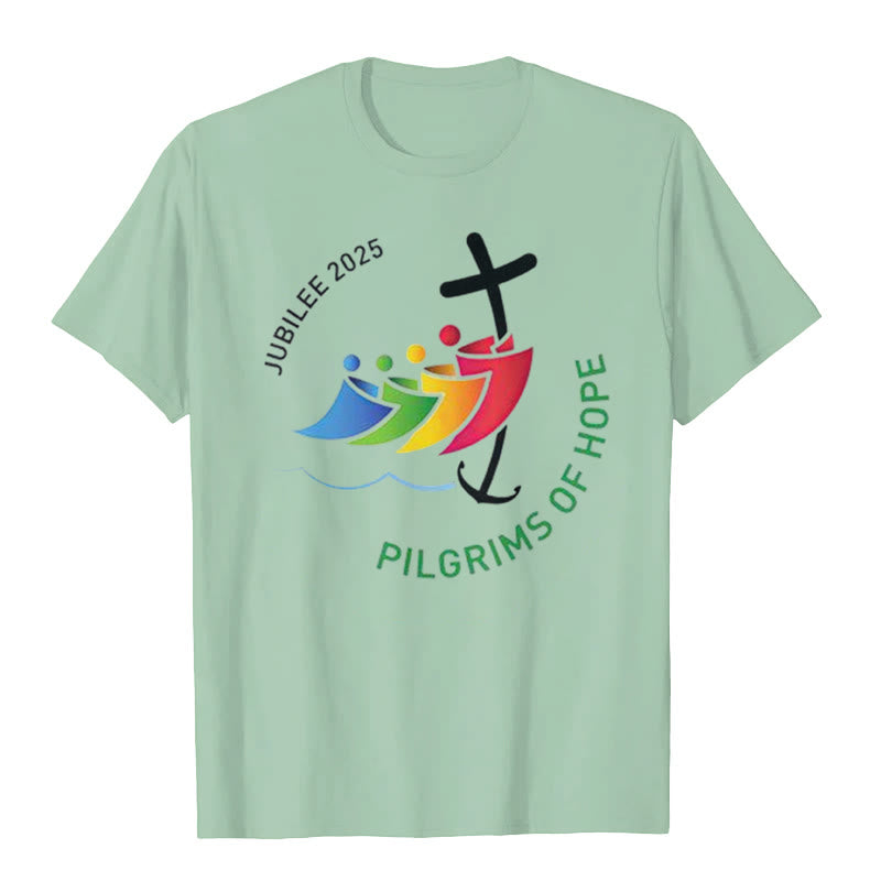 Christianartworkshop Jubilee 2025 - Pilgrims of Hope T-Shirt - Light Green - 2XL - image 5