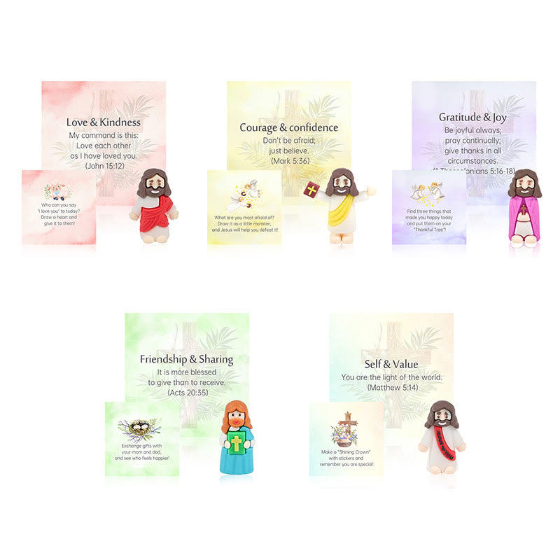 Christianartworkshop 5/10/20/30pcs Bible Verse Cards with Mini Jesus Figurines & Interactive Questions: Inspire and Educate - 30pcs/set - image 0