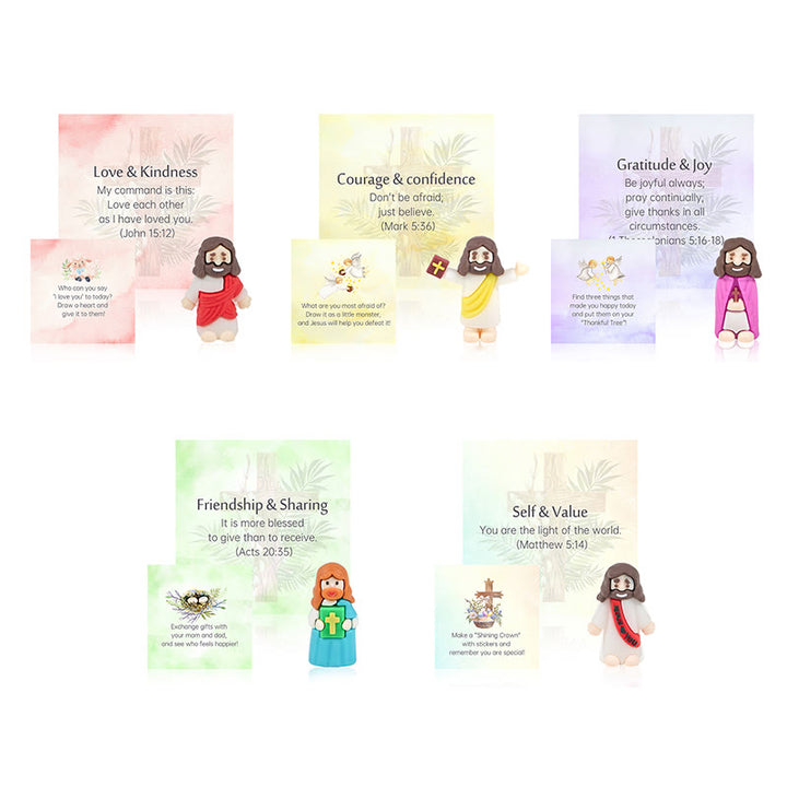 Christianartworkshop 5/10/20/30pcs Bible Verse Cards with Mini Jesus Figurines & Interactive Questions: Inspire and Educate - 30pcs/set - image 0
