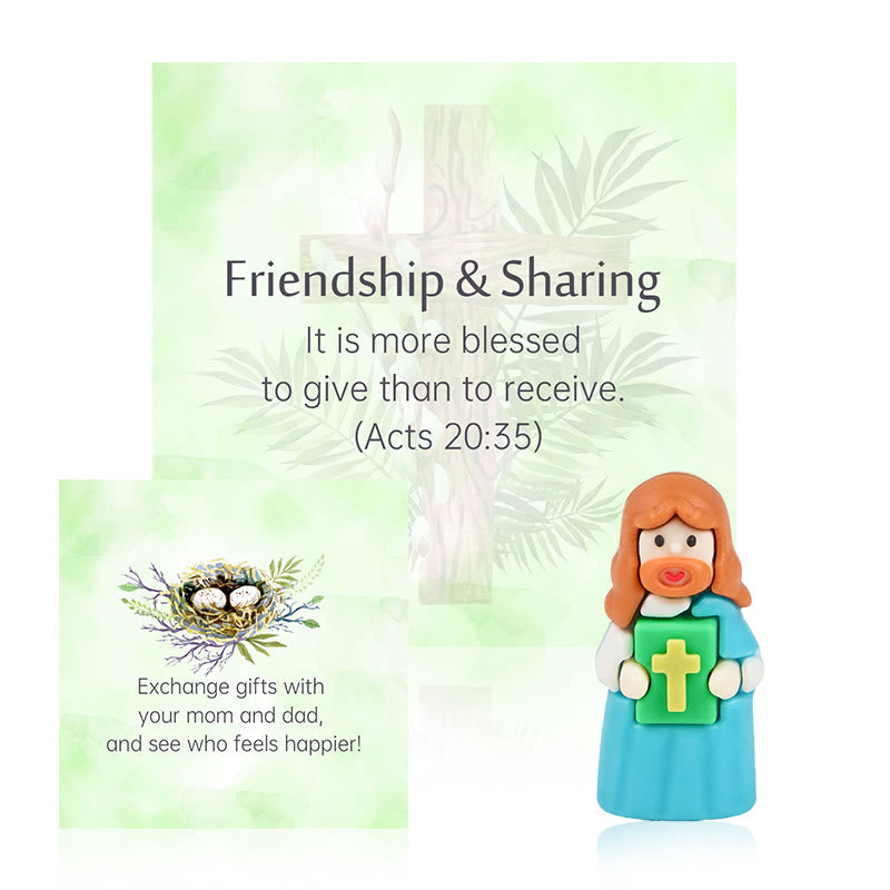 Christianartworkshop 5/10/20/30pcs Bible Verse Cards with Mini Jesus Figurines & Interactive Questions: Inspire and Educate - image 4