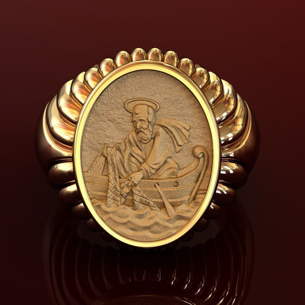 Christianartworkshop Fisherman Apostle's Legacy Ring: A Symbol of Faith and Devotion - image 1