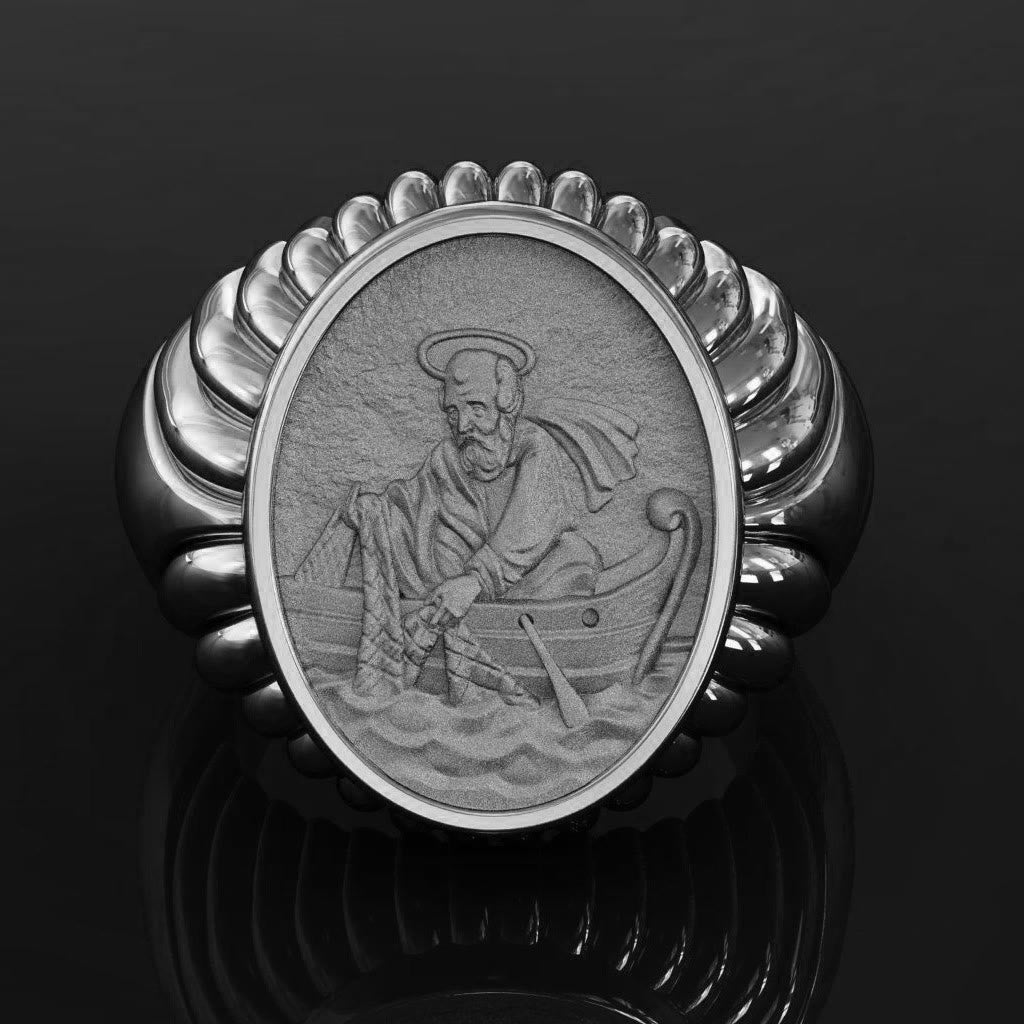 Christianartworkshop Fisherman Apostle's Legacy Ring: A Symbol of Faith and Devotion - image 4