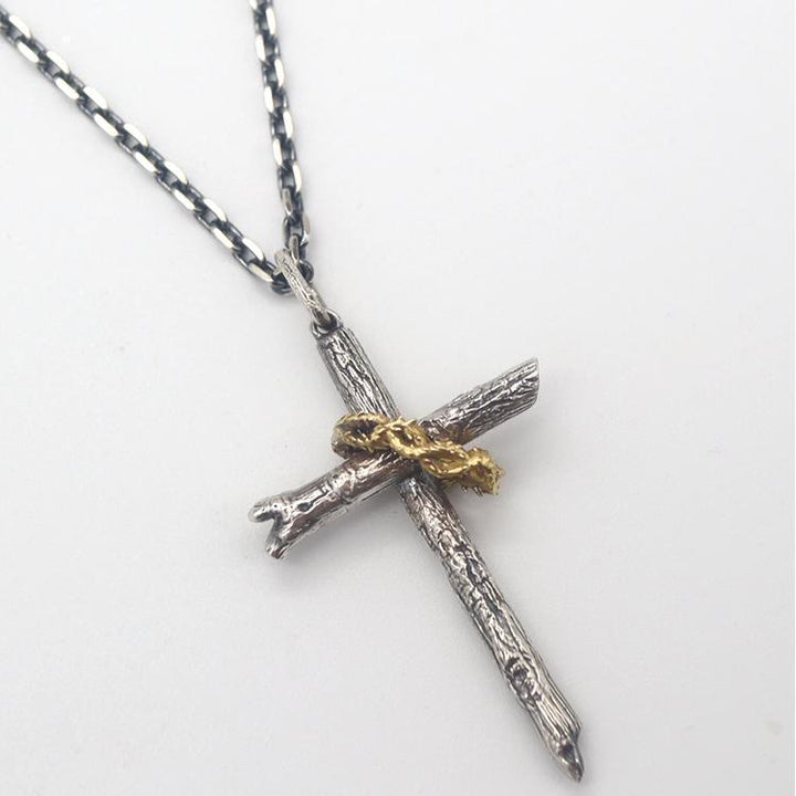 Christianartworkshop 925 Sterling Silver Cross of Thorns Necklace: A Symbol of Faith - image 3