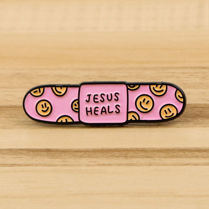 Christianartworkshop 3styles Jesus Quote Cartoon Metal Brooches: A Blend of Faith and Whimsy - Style1 - image 0