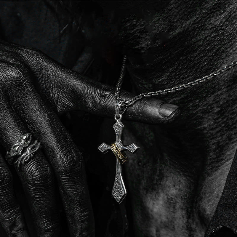 Christianartworkshop 925 Sterling Silver Modern & Minimalist Crucifix Necklace: A Symbol of Dark Talisman - image 3
