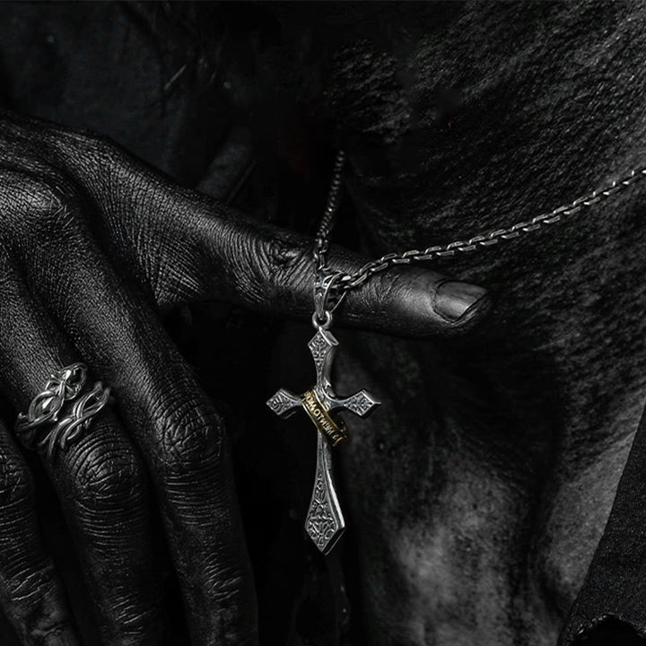Christianartworkshop 925 Sterling Silver Modern & Minimalist Crucifix Necklace: A Symbol of Dark Talisman - image 3
