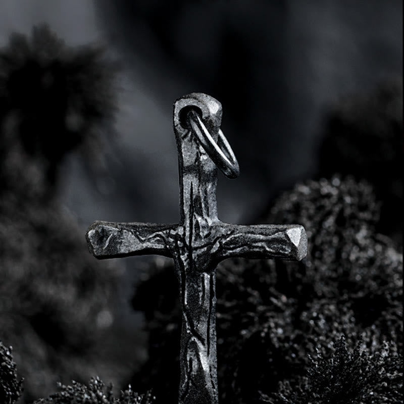 Christianartworkshop 925 Sterling Silver Dark Style Cross Necklace: A Symbol of Faith - image 6