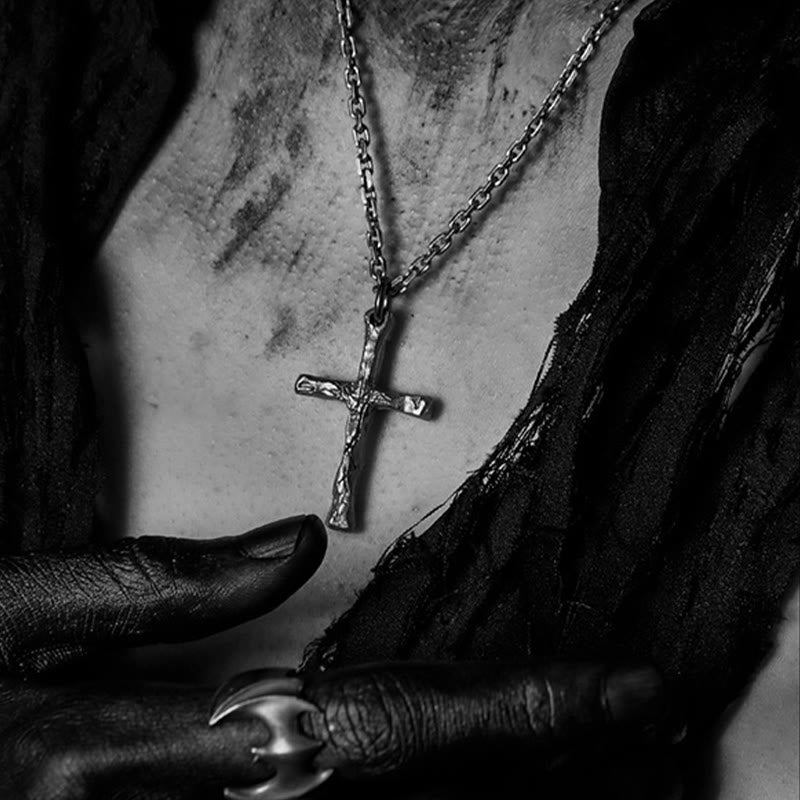 Christianartworkshop 925 Sterling Silver Dark Style Cross Necklace: A Symbol of Faith - image 3