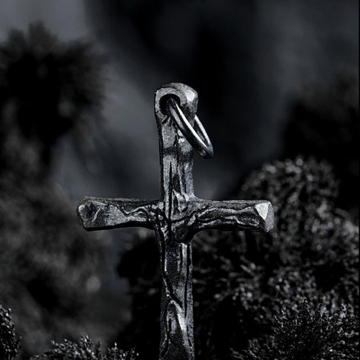 Christianartworkshop 925 Sterling Silver Dark Style Cross Necklace: A Symbol of Faith - image 5