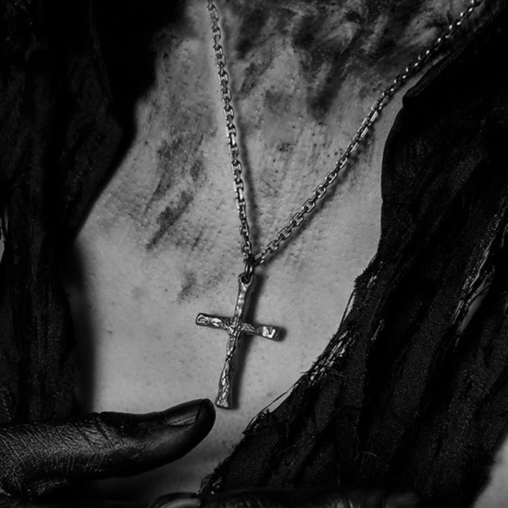 Christianartworkshop 925 Sterling Silver Dark Style Cross Necklace: A Symbol of Faith - image 3