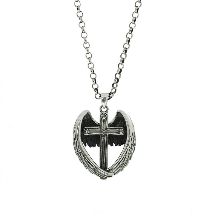 Christianartworkshop 925 Sterling Silver Angel Wings Cross Necklace: Embodying Faith and Celestial Grace - image 5