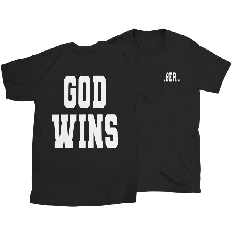 Christianartworkshop God Wins T-shirt - Black - 2XL - image 3