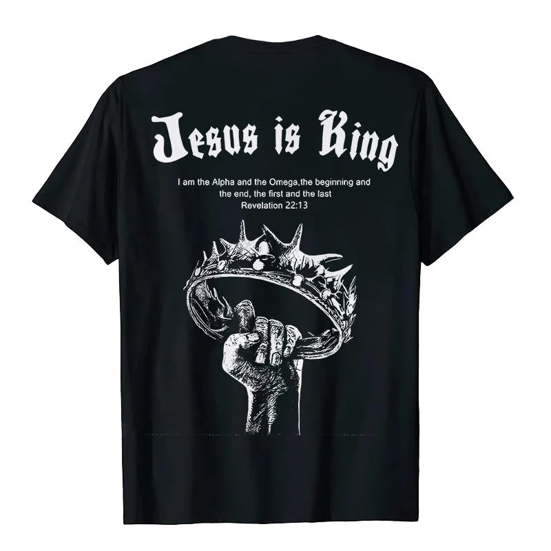 Christianartworkshop Jesus is King T-shirt - Black - 2XL - image 1