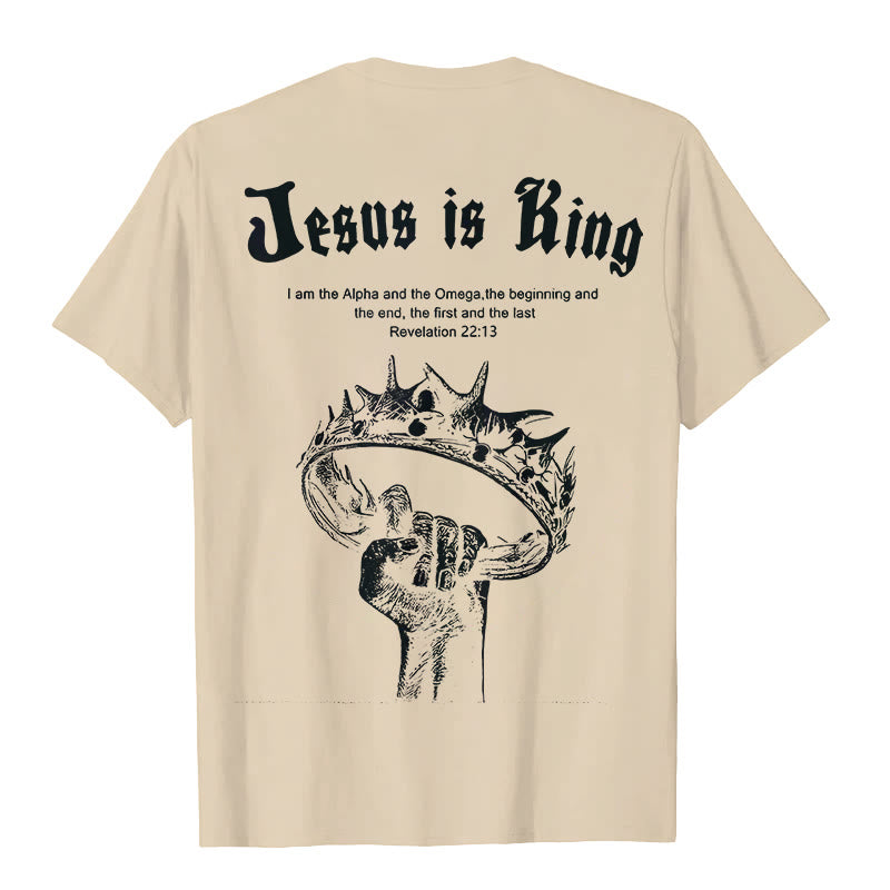 Christianartworkshop Jesus is King T-shirt - Beige - 2XL - image 2