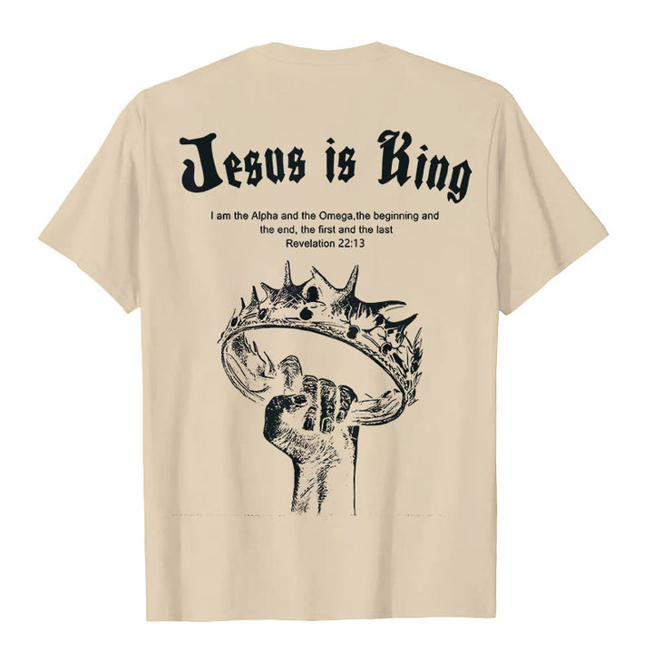 Christianartworkshop Jesus is King T-shirt - Beige - 2XL - image 2